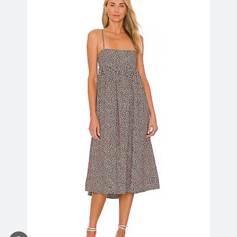 Anna Nata brown and white polka dot sun dress